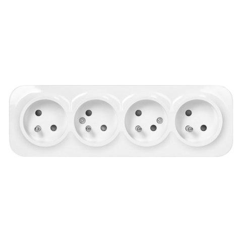 Gniazdo poczwórne ToDo 2P+Z IP20, 16A, 230V AC, biały, 8 sztuk Gniazdo poczwórne ToDo 2P+Z IP20, 16A, 230V AC, biały, 8 sztuk