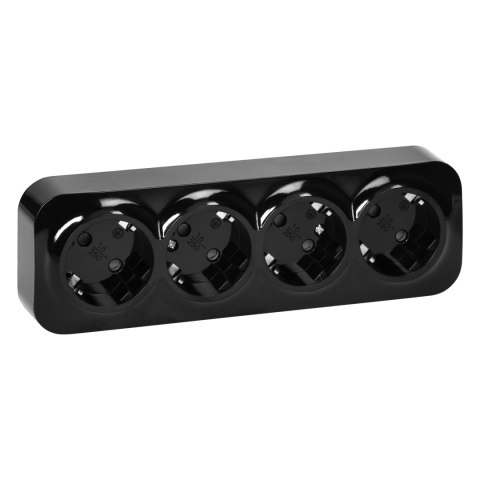 Gniazdo poczwórne ToDo 2P+Z Schuko IP20, 16A, 230V AC, czarny, 8 sztuk Gniazdo poczwórne ToDo 2P+Z Schuko IP20, 16A, 230V AC, czarny, 8 sztuk