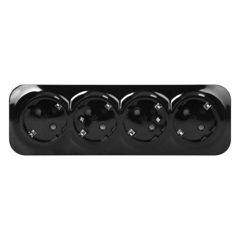 Gniazdo poczwórne ToDo 2P+Z Schuko IP20, 16A, 230V AC, czarny, 8 sztuk Gniazdo poczwórne ToDo 2P+Z Schuko IP20, 16A, 230V AC, czarny, 8 sztuk