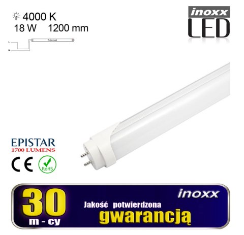 1x oprawa hermetyczna lampa led ip65 1 stronna + 2x świetlówka led 120cm 18w t8 4000k 1-stronna neutralna 1x oprawa hermetyczna lampa led ip65 1 stronna + 2x świetlówka led 120cm 18w t8 4000k 1-stronna neutralna