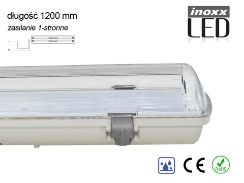 1x oprawa hermetyczna lampa led ip65 1 stronna + 2x świetlówka led 120cm 18w t8 4000k 1-stronna neutralna 1x oprawa hermetyczna lampa led ip65 1 stronna + 2x świetlówka led 120cm 18w t8 4000k 1-stronna neutralna