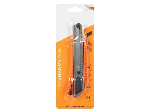 53-264# Nożyk łamany 18mm metalowy introligatorski pomarańczowy 53-264# Nożyk łamany 18mm metalowy introligatorski pomarańczowy