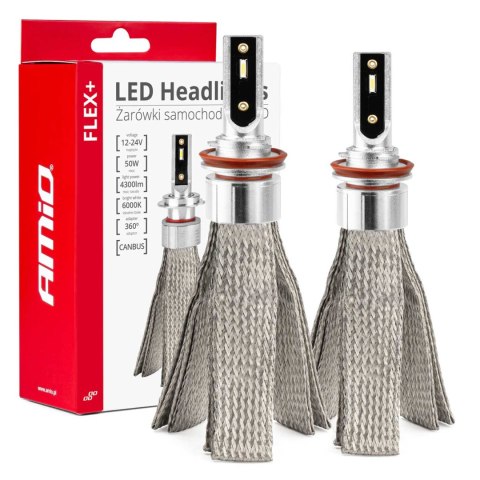 Żarówki samochodowe led flex+ h8 h9 h11 h16 12v 24v 6000k canbus amio-03663 Żarówki samochodowe led flex+ h8 h9 h11 h16 12v 24v 6000k canbus amio-03663
