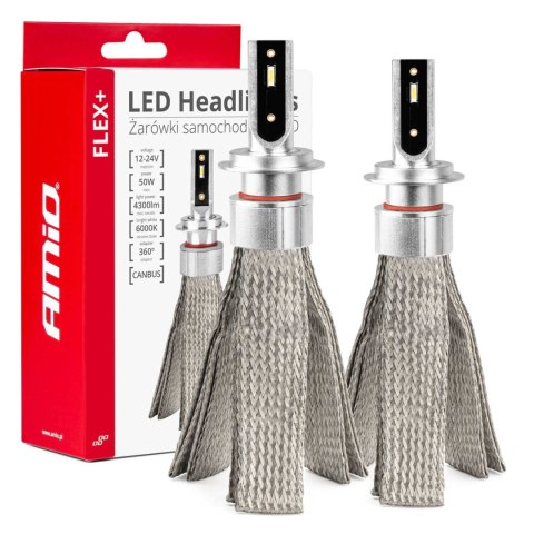 Żarówki samochodowe led seria flex+ h7 h18 12v 24v 6000k canbus amio-03659 Żarówki samochodowe led seria flex+ h7 h18 12v 24v 6000k canbus amio-03659