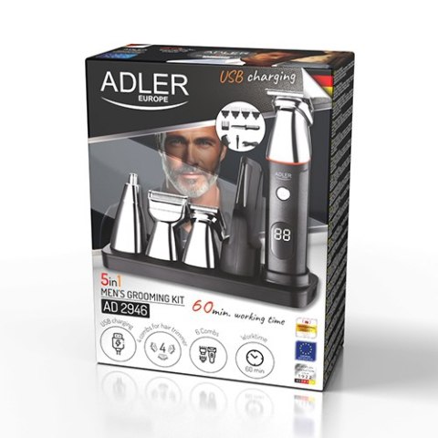 AD 2946 Trymer - zestaw do pielęgnacji dla mężczyzn 5 w 1 z wyświetlaczem lcd AD 2946 Trymer - zestaw do pielęgnacji dla mężczyzn 5 w 1 z wyświetlaczem lcd