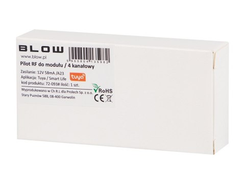 72-093# Pilot do modułu rf 4 kanałowy 72-093# Pilot do modułu rf 4 kanałowy