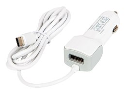 75-729# Ładowarka samochodowa 5v 2,1a usb-c +gniazdo usb 12v-24v d21c
