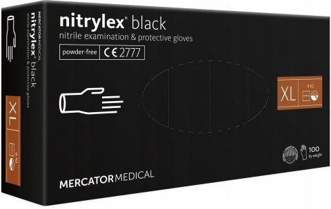 Rękawice nitrylowe czarne mercator nitrylex basic rozmiar xl 100 szt. Rękawice nitrylowe czarne mercator nitrylex basic rozmiar xl 100 szt.