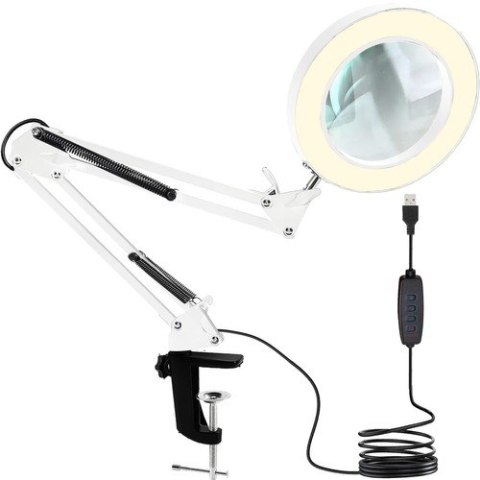 Lampa kosmetyczna z lupą- biała Izoxis 23894 Lampa kosmetyczna z lupą- biała Izoxis 23894