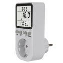 Miernik energii GreenBlue, watomierz, typ F, 220-240V AC, 50Hz, max. obciążenie 16A, IP20, wbudowana bateria, GB364 F