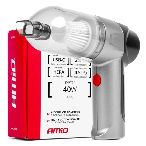 Odkurzacz samochodowy bezprzewodowy akumulatorowy hepa 40w 4000mah amio-03692 Odkurzacz samochodowy bezprzewodowy akumulatorowy hepa 40w 4000mah amio-03692