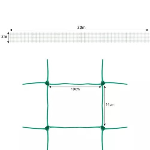 Siatka - podpora do roślin 2x20m Gardlov 23980 Siatka - podpora do roślin 2x20m Gardlov 23980