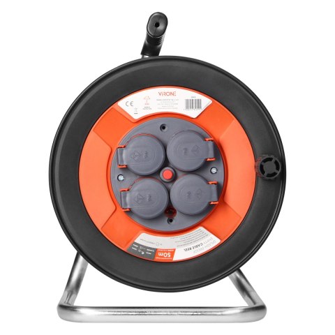 Bryzgoszczelny zwijak bębnowy IP44 4x2P+Z 16A 230V, H05VV-F 3x1,5mm2, 50m Bryzgoszczelny zwijak bębnowy IP44 4x2P+Z 16A 230V, H05VV-F 3x1,5mm2, 50m