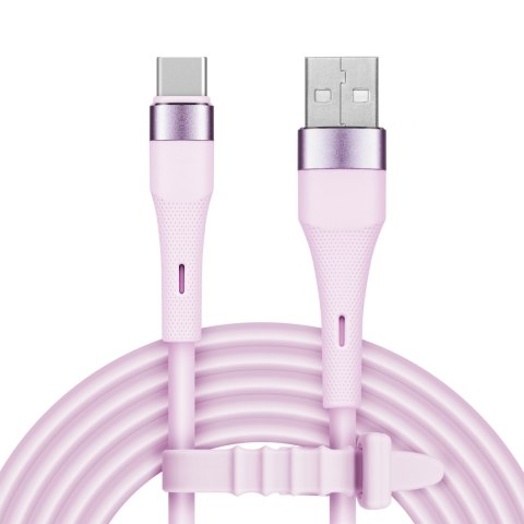 Kabel USB - USB typu C 1 m silikonowy różowy Kruger&Matz Basic Kabel USB - USB typu C 1 m silikonowy różowy Kruger&Matz Basic