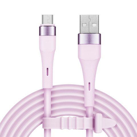 Kabel USB - microUSB 1 m silikonowy różowy Kruger&Matz Basic Kabel USB - microUSB 1 m silikonowy różowy Kruger&Matz Basic
