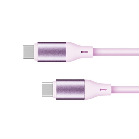 Kabel USB typu C - USB typu C 100 W 1 m silikonowy różowy Kruger&Matz Basic Kabel USB typu C - USB typu C 100 W 1 m silikonowy różowy Kruger&Matz Basic