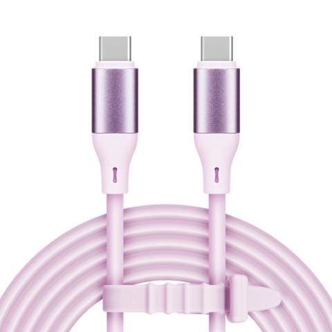 Kabel USB typu C - USB typu C 100 W 1 m silikonowy różowy Kruger&Matz Basic Kabel USB typu C - USB typu C 100 W 1 m silikonowy różowy Kruger&Matz Basic