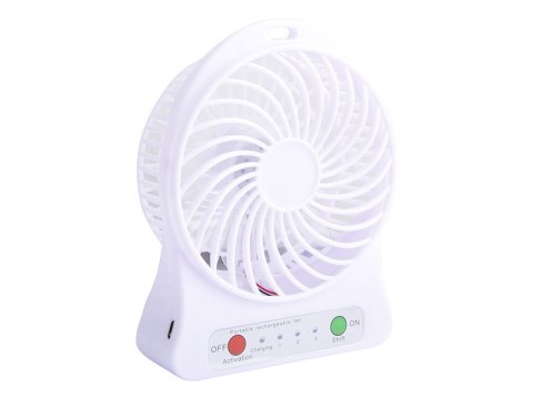 44-502# Wentylator biurkowy 10cm usb+akumulator biały 44-502# Wentylator biurkowy 10cm usb+akumulator biały