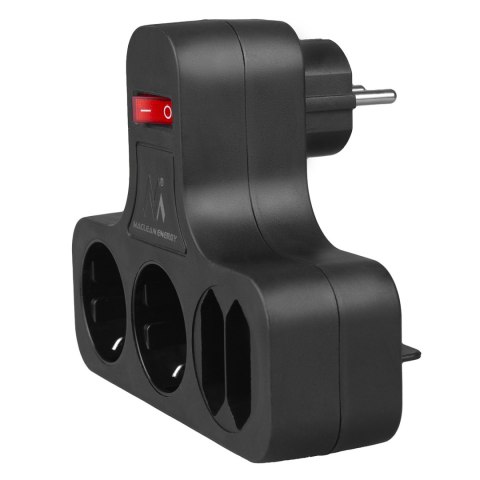 Gniazdko prądowe Maclean, poczwórne z wyłącznikiem, nóżka stabilizującą, typu schuko, 2x2.5A, 2x16A, MCE224 G/B Gniazdko prądowe Maclean, poczwórne z wyłącznikiem, nóżka stabilizującą, typu schuko, 2x2.5A, 2x16A, MCE224 G/B
