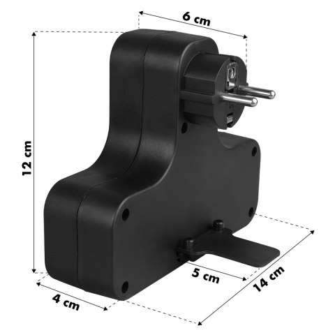 Gniazdko prądowe Maclean, poczwórne z wyłącznikiem, nóżka stabilizującą, typu schuko, 2x2.5A, 2x16A, MCE224 G/B Gniazdko prądowe Maclean, poczwórne z wyłącznikiem, nóżka stabilizującą, typu schuko, 2x2.5A, 2x16A, MCE224 G/B