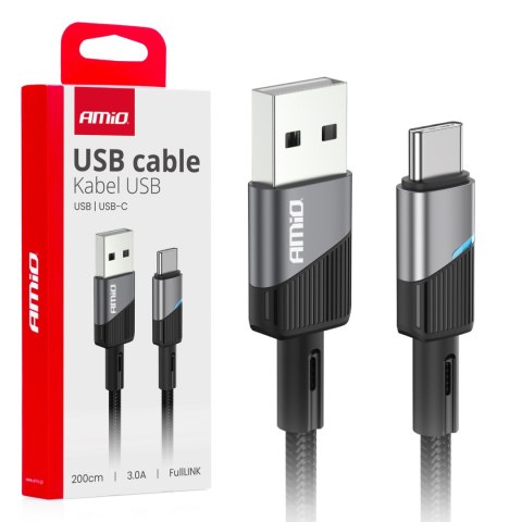 Kabel do ładowania usb-a - usb-c 3a 200cm fulllink amio-03924 Kabel do ładowania usb-a - usb-c 3a 200cm fulllink amio-03924