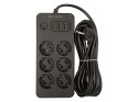 98-212# Przedłużacz sieciowy ps-650 6-gniazd 3xusb 1xusb-c 5m czarny 2x1mm