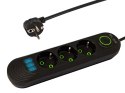 98-215# Przedłużacz sieciowy ps-350 3-gniazda 3xusb 5m czarny 2x1mm