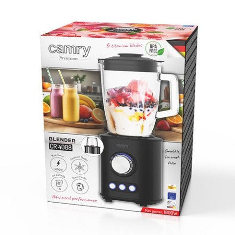 CR 4088 Blender kielichowy - tytanowe ostrza - szklany dzbanek 1,5l CR 4088 Blender kielichowy - tytanowe ostrza - szklany dzbanek 1,5l