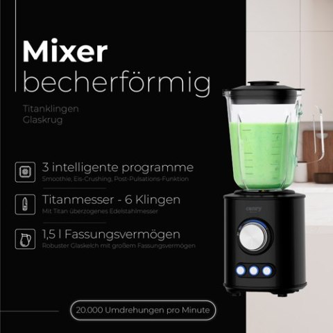 CR 4088 Blender kielichowy - tytanowe ostrza - szklany dzbanek 1,5l CR 4088 Blender kielichowy - tytanowe ostrza - szklany dzbanek 1,5l