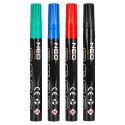 Marker budowlany gruby, 4 kolory, permanentny, wodoodporny, lakierowy, aluminiowy, 4 szt