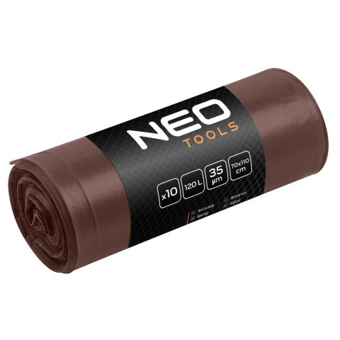 Worki na odpady 120 L, brązowe, 35 mic, 10 szt. Worki na odpady 120 L, brązowe, 35 mic, 10 szt.