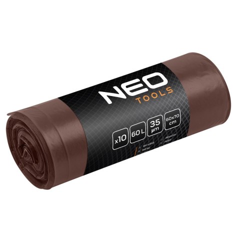 Worki na odpady 60 L, brązowe, 35 mic, 10 szt. Worki na odpady 60 L, brązowe, 35 mic, 10 szt.
