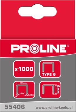 55410 Zszywki hartowane typ G prostokątne, L=10mm, Proline