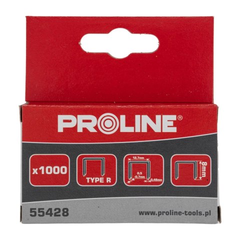 55428 Zszywki hartowane typ R prostokątne, L=8mm, Proline 55428 Zszywki hartowane typ R prostokątne, L=8mm, Proline