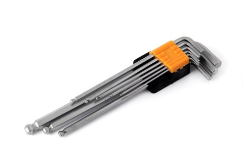 Klucze imbus zestaw kluczy imbusowych długie 230 mm 9 szt. amio-01721 Klucze imbus zestaw kluczy imbusowych długie 230 mm 9 szt. amio-01721
