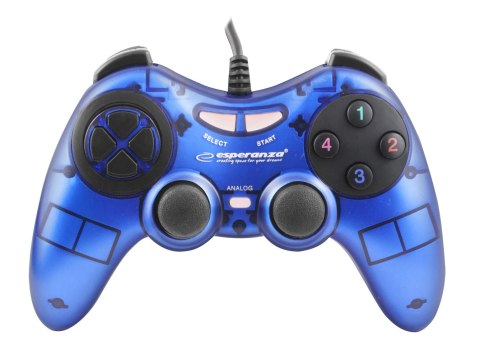 EGG105B Gamepad PC USB Fighter niebieski Esperanza EGG105B Gamepad PC USB Fighter niebieski Esperanza