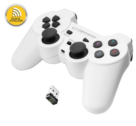 EGG108W Gamepad bezprzewodowy PC/PS3 USB Gladiator biało-czarny EGG108W Gamepad bezprzewodowy PC/PS3 USB Gladiator biało-czarny
