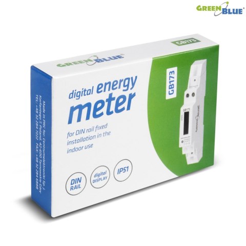 GB173 55123 Licznik energii na szynę DIN wyświetlacz LCD GB173 55123 Licznik energii na szynę DIN wyświetlacz LCD