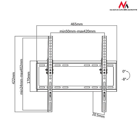 MC-774 51444 Uchwyt do TV 32-55 cali max vesa 400x400 35kg MC-774 51444 Uchwyt do TV 32-55 cali max vesa 400x400 35kg