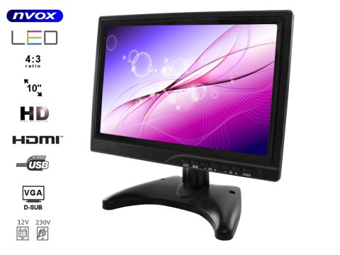 Monitor LED HD 10cali HDMI VGA USB AV BNC 12V 230V... (NVOX PC1018 HD) Monitor LED HD 10cali HDMI VGA USB AV BNC 12V 230V... (NVOX PC1018 HD)