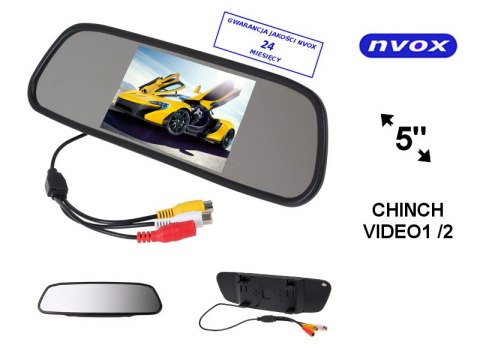 Monitor samochodowy cofania LCD 5cali cali LED w lusterku wstecznym AV 12V... (NVOX NW5005M) Monitor samochodowy cofania LCD 5cali cali LED w lusterku wstecznym AV 12V... (NVOX NW5005M)