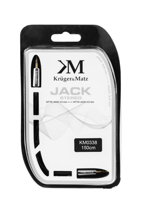 Kabel stereo jack 3.5 wtyk - wtyk 1.5m Kruger&Matz kabel sprężynka Kabel stereo jack 3.5 wtyk - wtyk 1.5m Kruger&Matz kabel sprężynka