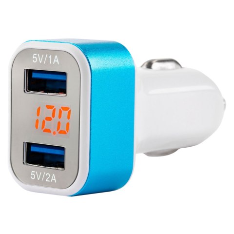 Ładowarka samochodowa 2x usb + woltomierz test-04 amio-01028 Ładowarka samochodowa 2x usb + woltomierz test-04 amio-01028