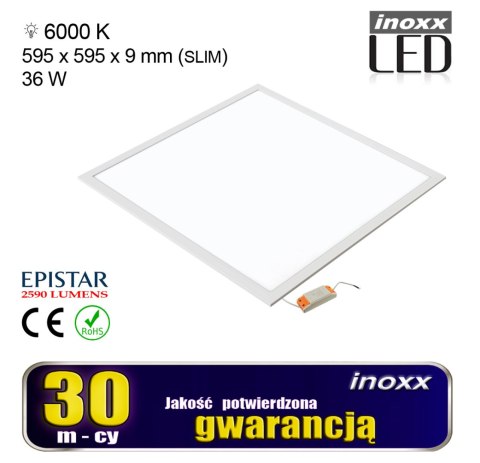 Panel led 60x60 36w lampa sufitowa kaseton 6000k zimny Panel led 60x60 36w lampa sufitowa kaseton 6000k zimny