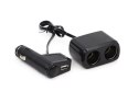 Rozgałęźnik rozgałęziacz zapalniczki soc1 2+1 usb amio-01029