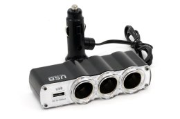 Rozgałęźnik rozgałęziacz zapalniczki soc4 3+1 usb amio-01031