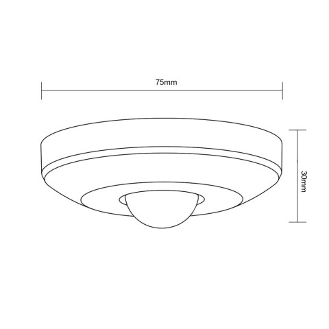 Czujnik ruchu PIR Maclean, sufitowy, zasięg 6m, max. 100W (LED), MCE231 Czujnik ruchu PIR Maclean, sufitowy, zasięg 6m, max. 100W (LED), MCE231
