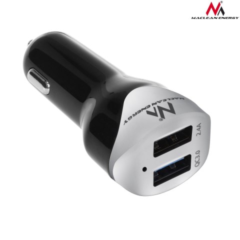 Ładowarka samochodowa max4,8A 2xUSB Maclean Energy MCE157 Qualcomm Quick Charge QC 3.0 plus kabel 1.5m Silver Ładowarka samochodowa max4,8A 2xUSB Maclean Energy MCE157 Qualcomm Quick Charge QC 3.0 plus kabel 1.5m Silver