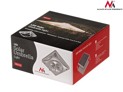 Lampa 4LED Maclean, Solarna, Oświetlenie parasola, MCE124 Lampa 4LED Maclean, Solarna, Oświetlenie parasola, MCE124