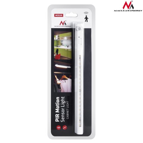 Lampa LED Maclean, z ruchomym sensorem ruchu,haczyk, 3xAAA, ON/OFF/AUTO2, temp. 4000K, zasięg 3m, MCE235 Lampa LED Maclean, z ruchomym sensorem ruchu,haczyk, 3xAAA, ON/OFF/AUTO2, temp. 4000K, zasięg 3m, MCE235
